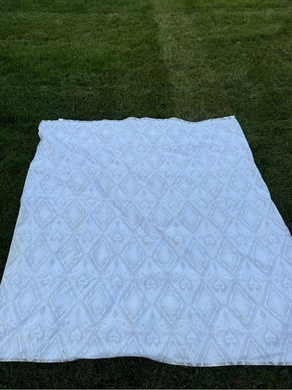 Loft Style Gray Ivory Geometric 100% Cotton Shower Curtain